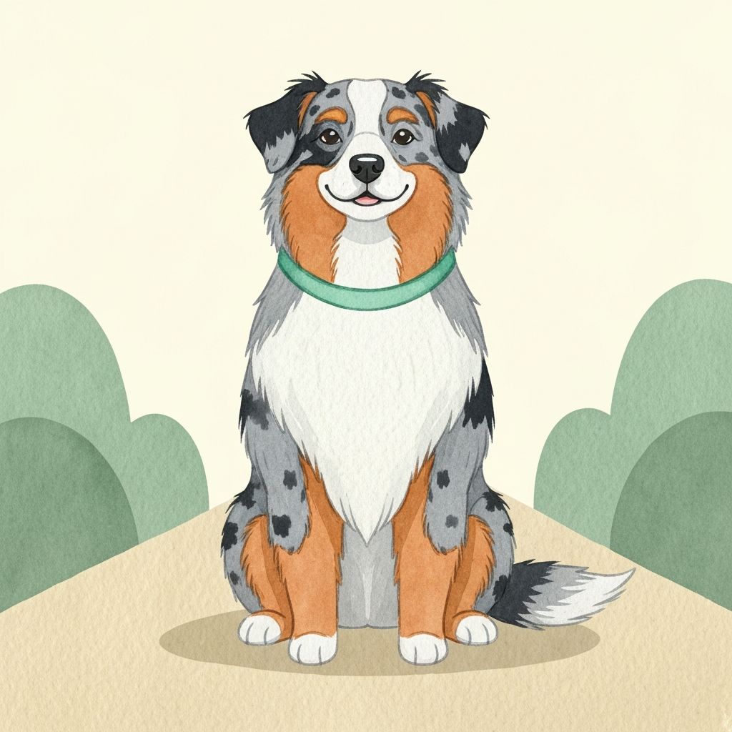 An Australian shepherd — one of the high-drive breeds that commonly barks and lunges at other dogs on walks
